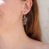 Boucles d'oreilles argent 3 pierres en grenat top qualité