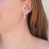 Petites boucles soleil argent et pierre Améthyste