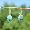 Boucles d'oreilles ovales en argent et Turquoise