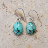 Boucles d'oreilles ovales en argent et Turquoise