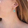 Boucles d'oreilles ovales en argent et Turquoise