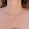 Pendentif bourgeon en argent et pierre Agate verte