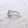 Bague haute goutte en Citrine facettée et argent T56/57