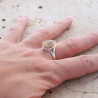 Bague haute goutte en Citrine facettée et argent T56/57