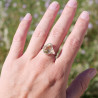 Bague haute goutte en Citrine facettée et argent T56/57