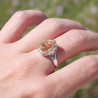 Bague haute goutte en Citrine facettée et argent T56/57