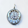 Pendentif argent rhodié 5 pierres de lune arc-en-ciel (blanc)