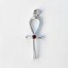 Pendentif Signe de vie égyptien fine en argent et pierre Grenat