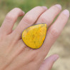 Grosse bague goutte argent et pierre Jaspe bourdon T57