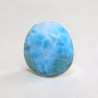 Grosse bague poire en argent et pierre Larimar T57