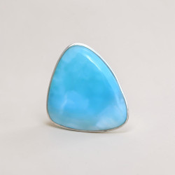 Bague pierre Larimar triangulaire et argent T55