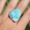Bague pierre Larimar triangulaire et argent T55
