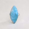 Bague navette pierre Larimar et argent T55