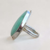 Bague goutte argent lisse et pierre Chrysoprase T55
