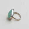 Bague argent lisse et pierre Chrysoprase triangulaire T53