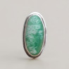 Bague argent lisse et pierre Chrysoprase oblongue T56
