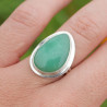 Bague goutte en Chrysoprase et argent lisse T53