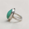 Bague goutte en Chrysoprase et argent lisse T51