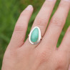 Bague goutte en Chrysoprase et argent lisse T51