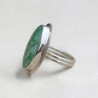 Bague en argent lisse et pierre Chrysoprase T53