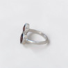 Bague en argent et 3 pierres facettées Grenat T53