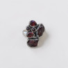 Bague argent 6 pierres naturelles Grenat T55 réglable