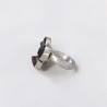Bague argent 6 pierres naturelles Grenat T55 réglable