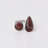 Bague ouverte en argent et 2 cabochons en Grenat T59