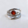 Bague serpent ajouré argent et pierre Cornaline T54
