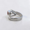 Bague serpent ajouré argent et pierre Cornaline T54