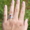 Bague serpent ajouré argent et pierre Cornaline T54