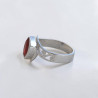 Bague pointe ajourée argent et pierre navette Cornaline T56