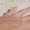 Petite bague goutte argent double et pierre Cornaline T48