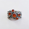 Bague argent travaillé 5 pierres rondes Cornaline T56