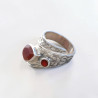 Bague enlacée en argent martelé et pierre Cornaline T54