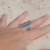Longue bague argent ajouré 5 pierres en Cornaline T62
