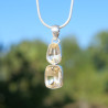 Pendentif argent 2 pierres facettées en Citrine