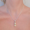 Pendentif argent 2 pierres facettées en Citrine