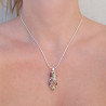 Pendentif argent et 5 pierres Jaspe, Pierre de soleil, Citrine et Oeil de tigre