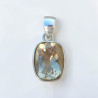 Pendentif rectangulaire haut en argent et pierre Citrine