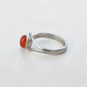 Bague fine ouverte argent et pierre ovale Cornaline T55