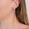 Boucles rondes clous argent et pierre Cornaline