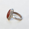Bague navette argent double et pierre Cornaline T49