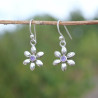 Petites boucles fleurs en argent et pierre Améthyste