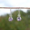 Petites boucles pierre ronde Améthyste et argent