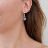 Petites boucles pierre ronde Améthyste et argent