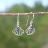 Petites boucles motif floral argent et Améthyste
