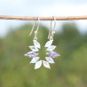 Boucles d'oreilles argent pierres griffées Pierre de lune, Topaze et Améthyste