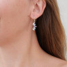 Boucles d'oreilles argent pierres griffées Pierre de lune, Topaze et Améthyste