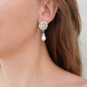 Boucles clous médaillon argent et Perle de culture